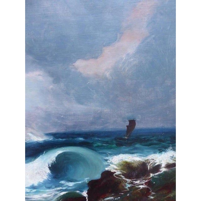 G. H. Pettit, Raging Sea, 19th Century, Oil Painting on Canvas, Framed For Sale - Image 12 of 14