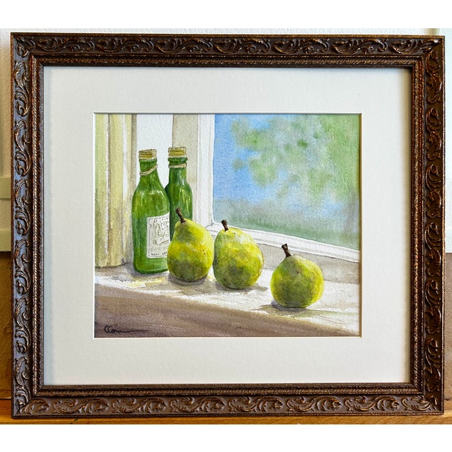 The pears in this painting were picked from a century old pear tree in Idaho. My watercolor painting, Tiny Bottles and...