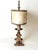 Large Florentine Gilt Iron Two-Light Table Lamp with Leather and Tapestry Shade, 1950s For Sale - Image 15 of 18