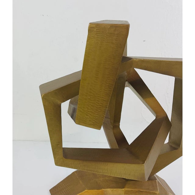 Mid-Century Modern Made Goods Mid-Century Modern Style Aged Brass Ryland Sculpture For Sale - Image 3 of 5