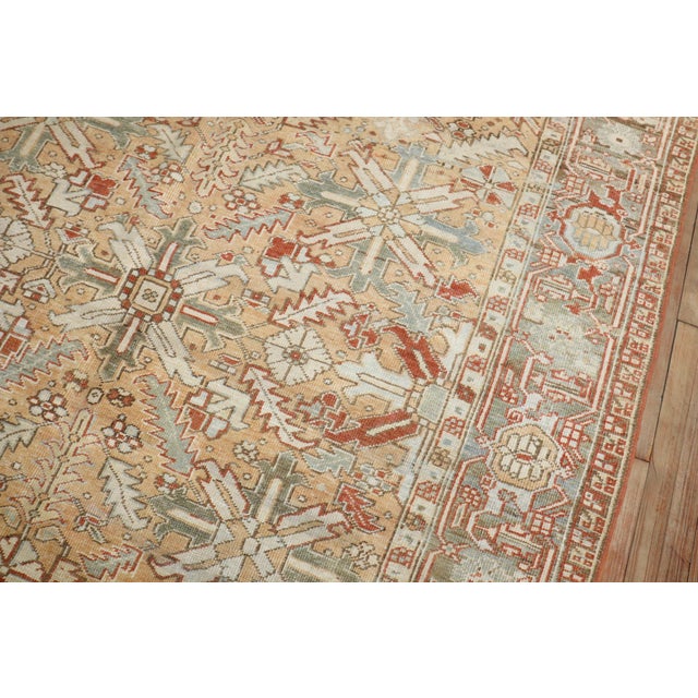 Antique Zabihi Collection Room Size Heriz Rug - 6'10" x 9'10" For Sale In New York - Image 6 of 12