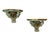 Gorgeous impressive set of wall brackets. The colors are so pretty, a warm gold on a muted celadon or dusty aqua is the...