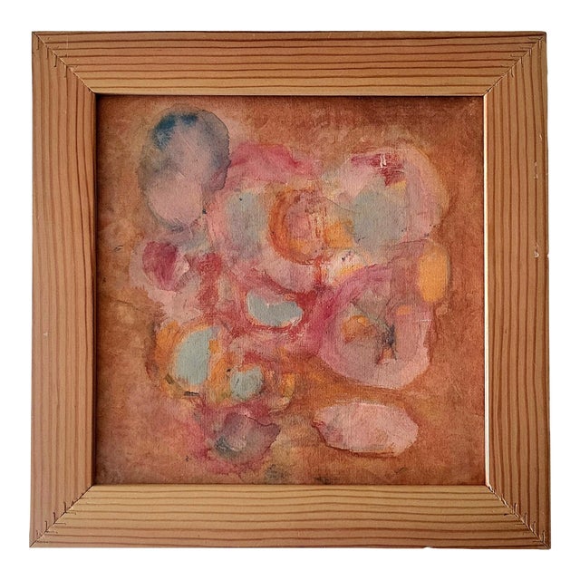 Untitled #2023 Abstract Expressionist Painting by Lynn Christian. Orange Tones. Acrylic. Framed. For Sale