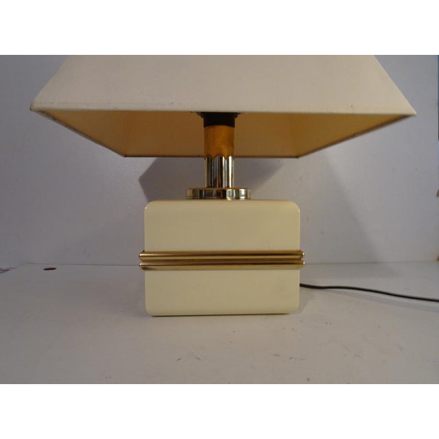 Ivory Colored Epoxy Cube Table Lamp from Bicchielli Italy For Sale - Image 10 of 14
