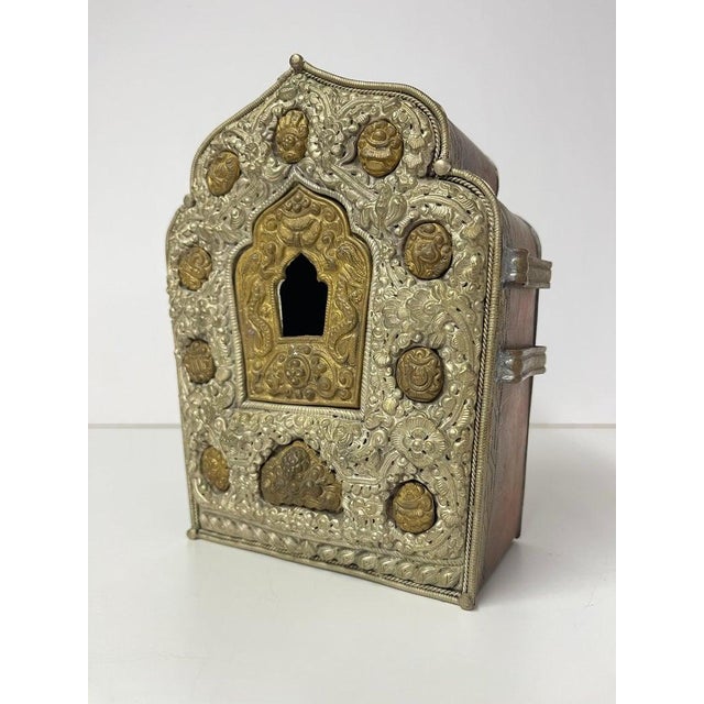Metal Tibetan Traveling Prayer Shrine Gau For Sale - Image 7 of 12