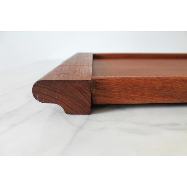 Vintage Teakwood Tray B&m Thailand For Sale - Image 4 of 9