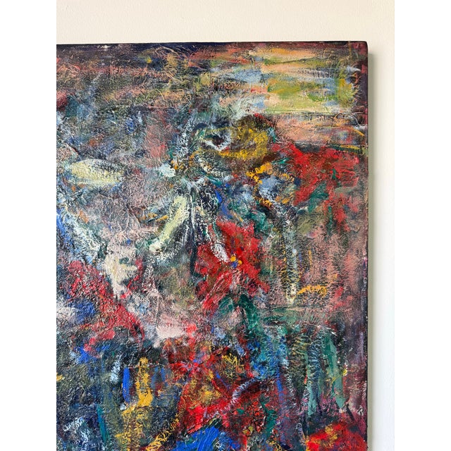 Large Vintage Helen Stein Mixed Media Expressionist Abstract Painting – Signed For Sale In Miami - Image 6 of 8