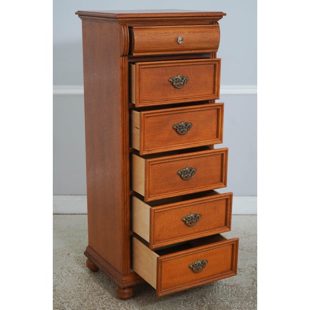 Victorian Lexington Oak Victorian Mansion 6 Drawer Lingerie Chest Semainier For Sale - Image 3 of 16