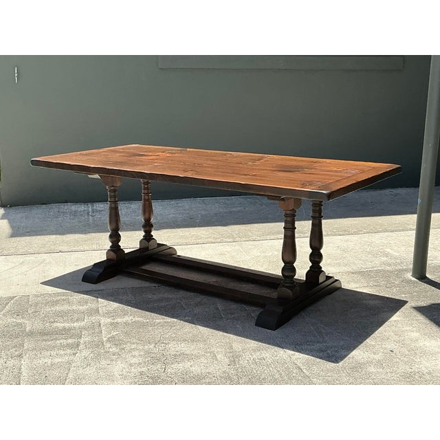 Vintage 19th Century French Double Pedestal Table For Sale - Image 11 of 12