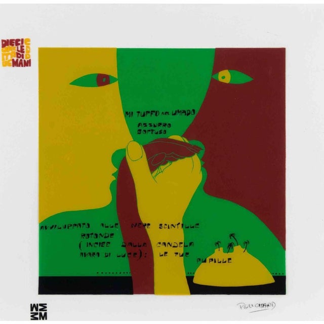 Ennio Pouchard, Soffuse Blue, 1973, Screen Print For Sale - Image 3 of 3