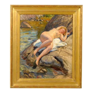 Swedish Nude Painting, Circa 1920 For Sale