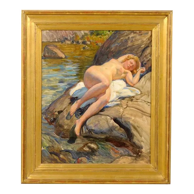 Swedish Nude Painting, Circa 1920 For Sale