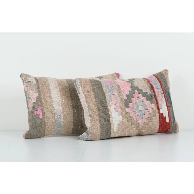 Turkish Kilim Pillow Cover - A Pair Elevate your home decor with these exquisite 12" x 18" - 12'' x 19'' pillow covers...