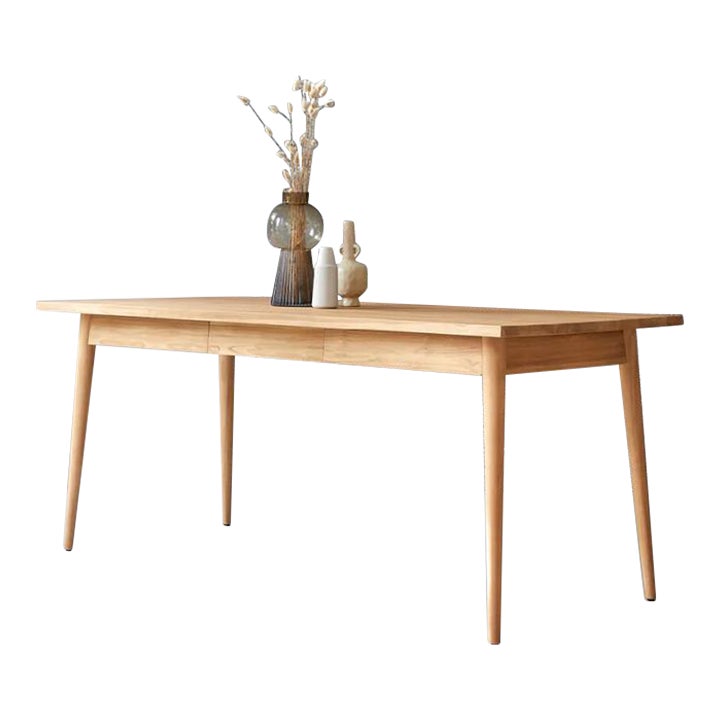 Tikamoon Jonak Teak Dining Table with Drawer Chairish