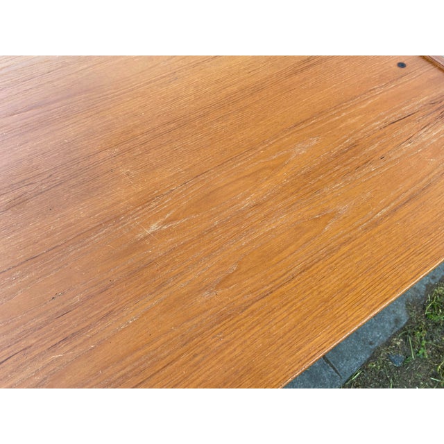 Vintage Mid Century Modern Teak Danish Writing Desk For Sale In Sacramento - Image 6 of 12