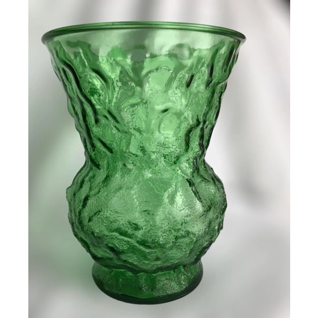 Large Vintage Green Glass Bouquet Vase 1970’s For Sale - Image 12 of 12
