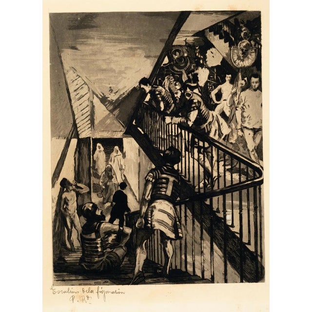 Escalier de la Fiuration - Etching and Aquatint by Charles Pierre Renouard 1881 For Sale