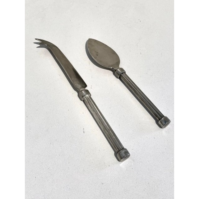 Charcuterie Set with Domed Glass Lid Wooden Board Knife & Fork - 4 Pieces For Sale In Los Angeles - Image 6 of 10