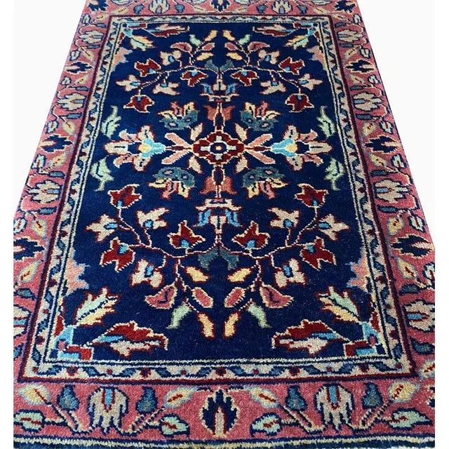 1990s Handwoven Persian Sarouk Style Area Rug 1’4″ X 2’0″ For Sale - Image 5 of 11