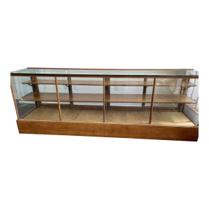 Antique Oak Haberdashery Counter Store Fixture & Show Case 1900