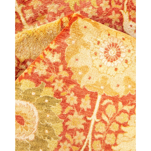 Textile Mogul, One-of-a-Kind Hand-Knotted Area Rug in Orange, 6' 3" x 9' 6" For Sale - Image 7 of 8