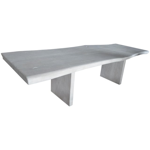 Impressive two and a half inch reclaimed teak wood is made into a beautiful dining table with a live edge. Bleached and...