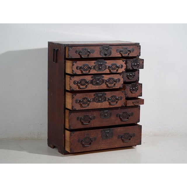 Japanese Choba-Tansu Merchant Chest For Sale - Image 9 of 14