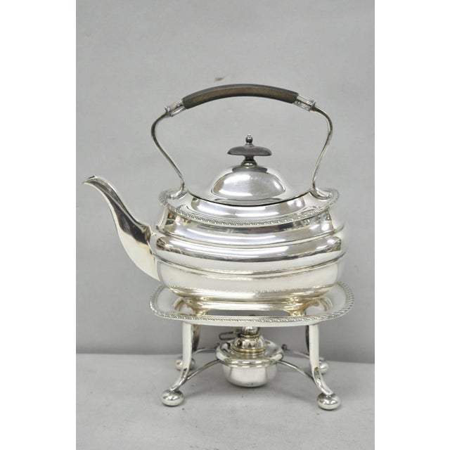Antique Walker Hall Sheffield Silver Plated Teapot Spirit Kettle on Warmer Stand For Sale - Image 18 of 18