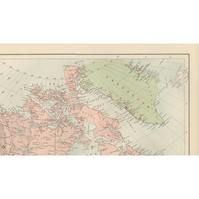 Late 19th Century Antique North America Map from Bartholomew, 1884 For Sale - Image 5 of 10