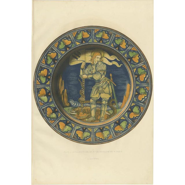 Delange, Illustration of a Plate of Mr De Basilewski in Paris, 1869, Print For Sale