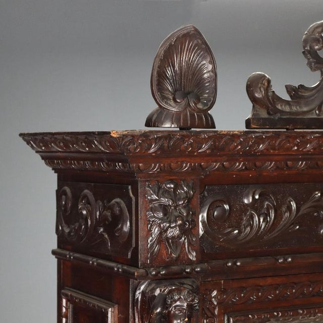 19th Century 19th Century Neo-Baroque Walnut Sideboard, Italy For Sale - Image 5 of 16