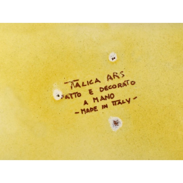 Handmade Italica Ars Fatto E Mano Italy Hors d'Oeuvres Pottery Dish with Picks Holder For Sale - Image 9 of 10