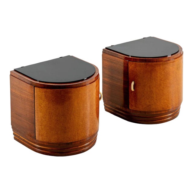 Italian Art Deco Bedside Tables, a Pair, 1940s For Sale