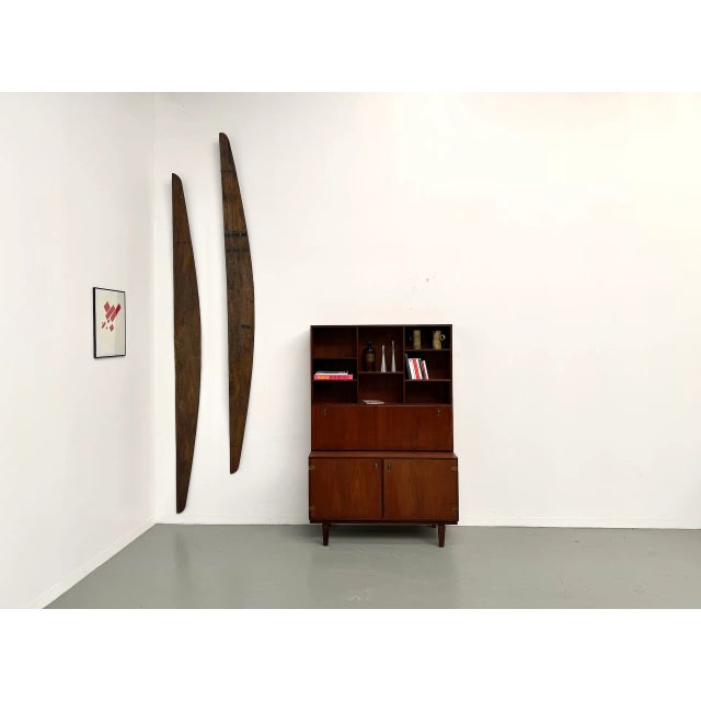 Brown Bookcase Sideboard in Teak and Brass, 1960s For Sale - Image 8 of 18