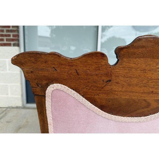 Early 20th Century Victorian Pink Upholstered Chairs With Upholstered Back For Sale In Raleigh - Image 6 of 12