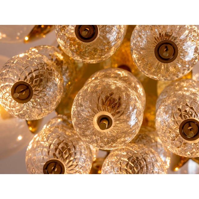 Metal Glass and Brass Chandelier from Jaroslav Bejvl, Former Czechoslovakia, 1970s For Sale - Image 7 of 12