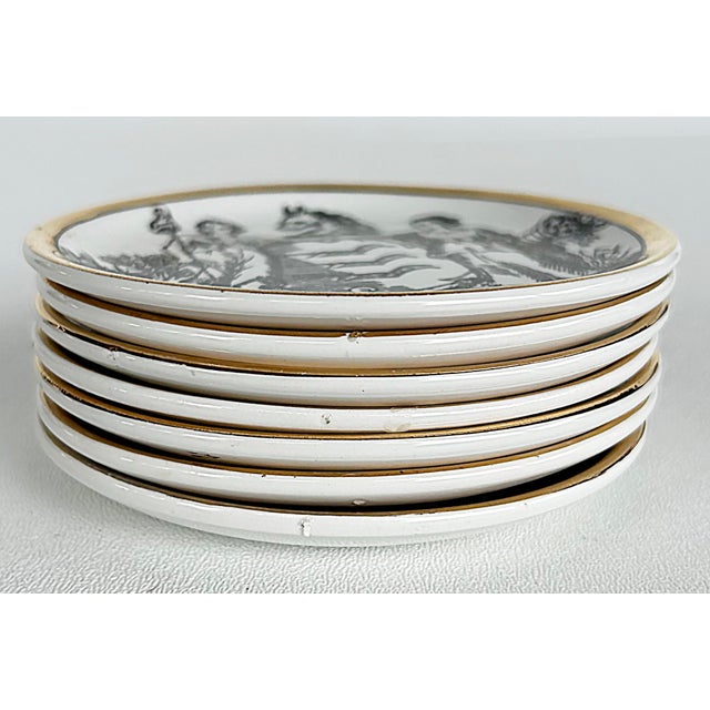 Piero Fornasetti 1950s Emblems of the States Coaster Set of 7, Italy Offered for sale is a Piero Fornesetti's coaster set...