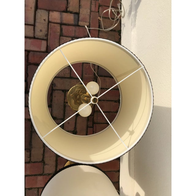 Brass Brass Ribbon Lamp With Braided Leather Shade - a Pair For Sale - Image 8 of 12