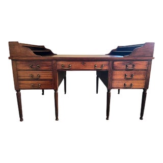 Late 19th Century Antique Mahogany Partners Desk For Sale