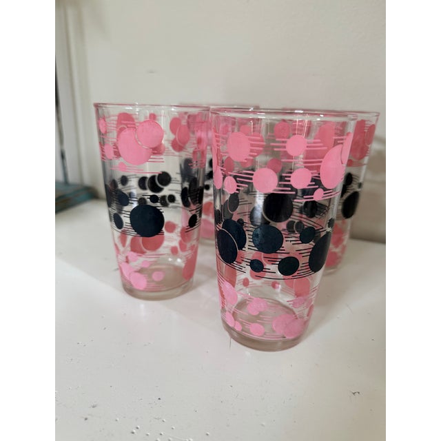 Vintage 1950s Hazel-Atlas "Atomic" Tallboy Tumbler Glasses - Set of 4 For Sale In Miami - Image 6 of 11