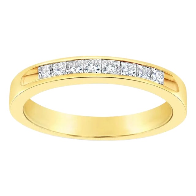 Princess Cut Diamond Stackable Ring .27cttw 14k Yellow Gold, Size 6 For Sale
