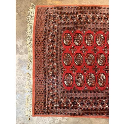 Vintage Bokhara Hand Knotted Pakistani Rug For Sale - Image 4 of 5