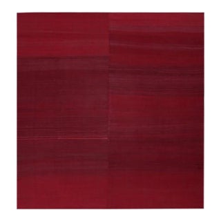Vintage Afghan Tribal Kilim Square Rug, in Red, From Rug & Kilim For Sale