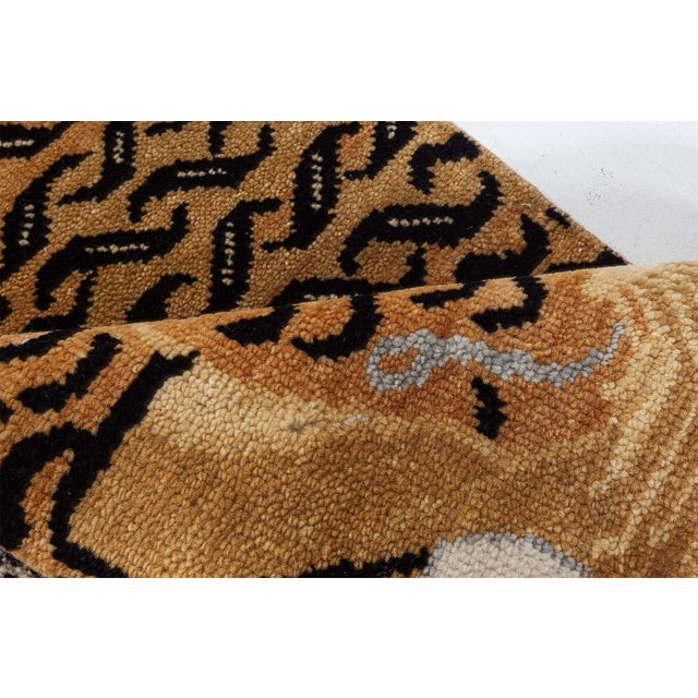 Modern Tiger Rug by Doris Leslie Blau Size: 2'0" × 3'0" (60 × 91 cm) Color: Black, Brown, Beige, Gray, Ivory Exclusively...