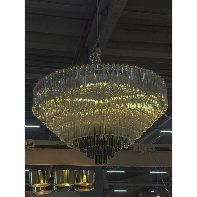 Contemporary Transparent and Black "Triedro" Murano Glass Chandelier For Sale - Image 10 of 12