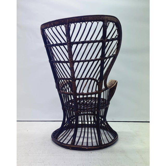 Vintage Rattan Peacock Chair, 1960s For Sale - Image 3 of 6