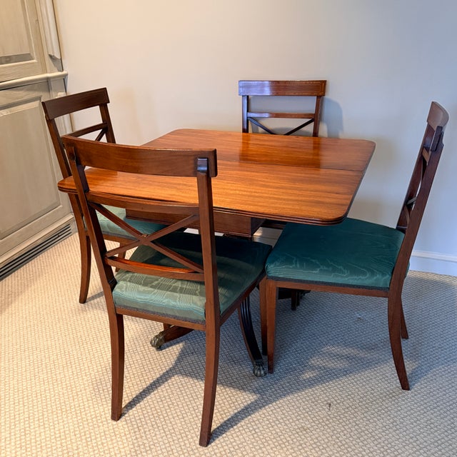 Early 1900s Flip Top Game Table & Chairs For Sale - Image 11 of 11