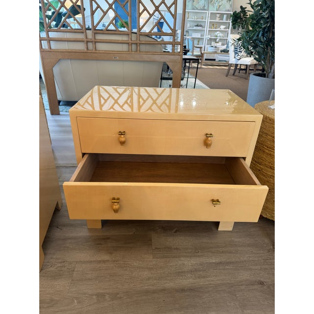 1960s 1960s Pair of Faux Goatskin Nightstands For Sale - Image 5 of 12