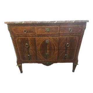 French Louis XVI–Style Marble-Top Commode, Early 20th Century For Sale