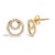 Contemporary 14K Yellow Gold 3/8 Cttw Diamond Double Circle Stud Earrings For Sale - Image 3 of 4